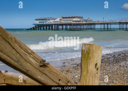 A view of Cromer Pier expands out in to the sea from the North N0rfolk coast Stock Photo