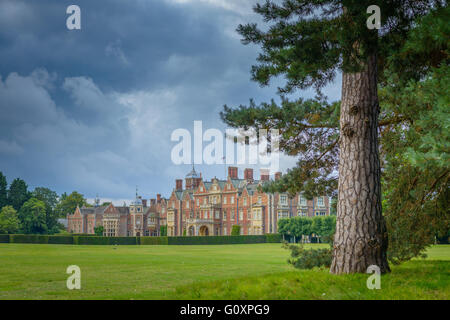 Storm clouds gather over the Queen's residence in Norfolk, Sandringham House
