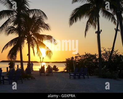 Wonderful sunset in the Florida Keys - KEY WEST, FLORIDA APRIL 11, 2016 Stock Photo