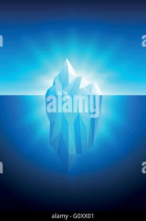 Vector illustration of iceberg. All elements are layered separately in vector file. Stock Vector