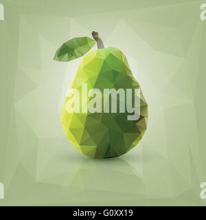 Triangle polygonal fruit illustration. Stock Vector