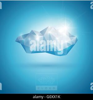 Vector illustration of polygonal cloud symbol. Stock Vector
