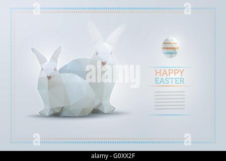 Vector Easter bunny and egg design template. Elements are layered separately in vector file. Stock Vector