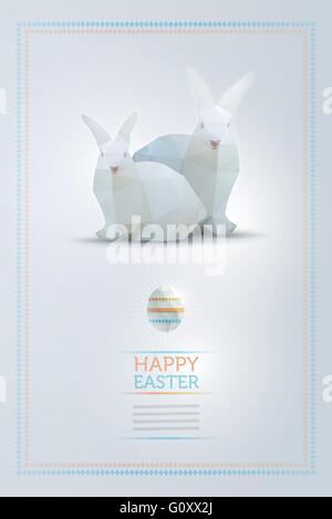 Vector Easter bunny and egg design template. Elements are layered separately in vector file. Stock Vector