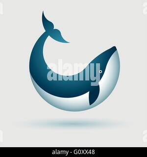 Vector illustration of whale. Symbol design Stock Vector