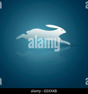 Abstract vector running rabbit symbol. Stock Vector