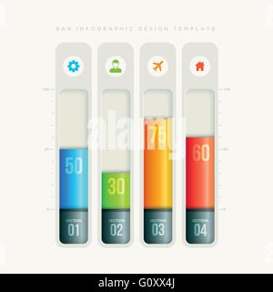 Vector bar infographic design template. Elements are layered separately in vector file. Stock Vector