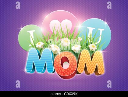 Mother's Day Poster design template. Elements are layered separately in vector file. Stock Vector