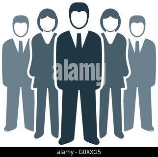 Vector isolated business people icon. Team work concept. Stock Vector
