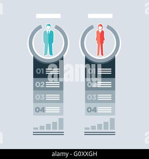 Vector isolated business people infographic template. EPS10 file. Stock Vector