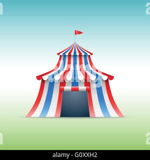 Vector illustration of circus tent. Stock Vector