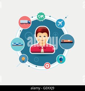 Vector isolated business people infographic template. EPS10 file. Stock Vector