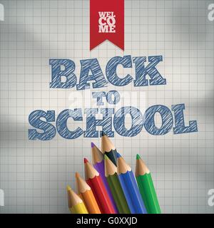 Welcome back to school. Vector illustration. Elements are layered separately in vector file. Easy editable. Stock Vector