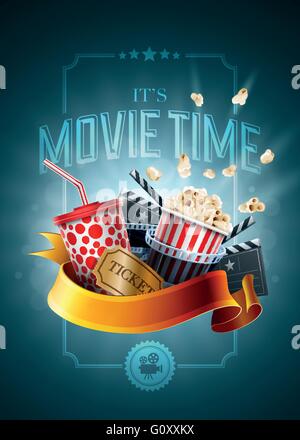 Movie concept poster design template. Detailed vector illustration. Stock Vector