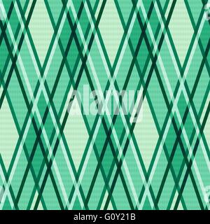 Seamless rhombic vector modern trendy colorful pattern mainly in Emerald hues Stock Vector