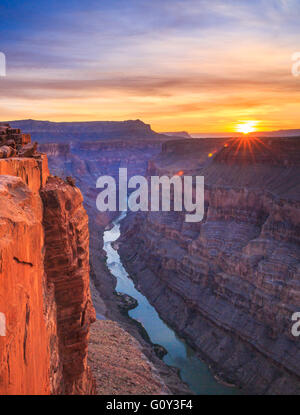 sunrise over the colorado river at toroweap overlook in grand canyon national park, arizona Stock Photo