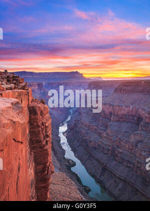 sunrise over the colorado river at toroweap overlook in grand canyon national park, arizona Stock Photo