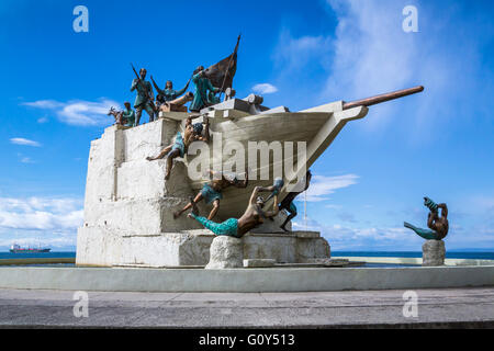 The monument to the Ancud schooner in Punta Arenas, Chile, Patagonia, South America. Stock Photo