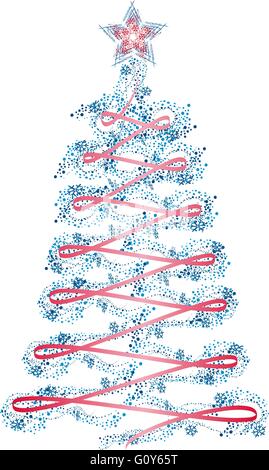 Modern golden Christmas tree with star - Vector Illustration Stock ...