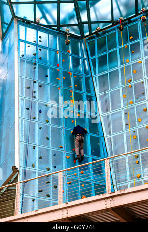 People climbing at the High Point climbing gym at The Block on Broad Street in downtown Chattanooga, TN Stock Photo