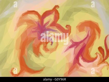 Floral Low Poly Pattern Stock Vector