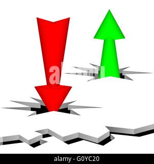 Arrows and cracks Stock Vector