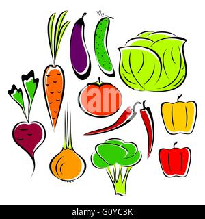 Different vegetables. Stock Vector