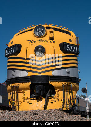 Denver & Rio Grande Western Diesel Engine #5771 Colorado Railroad Museum, Golden, Colorado. Stock Photo