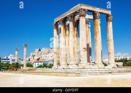 Ancient Temple of Zeus in Athens Stock Photo