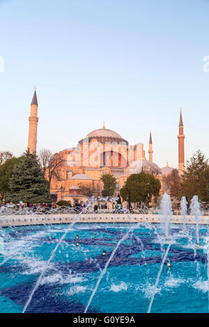 Istanbul, Turkiye - November 12, 2015: Beautiful view on the Hagia Sophia Mosque, formerly a basilica located at the Sultanahmet Square, Istanbul. Stock Photo