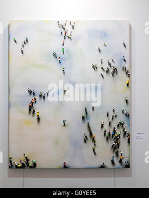 Istanbul, Turkey - November 13, 2015: Art piece from various artists in 10th edition of the annual Contemporary Istanbul artshow held in Lutfi Kirdar Stock Photo