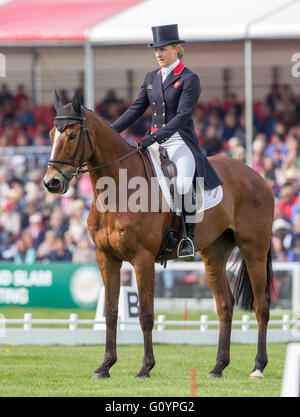 Badminton House, Badminton, UK. 06th May, 2016. Mitsubishi Motors Badminton Horse Trials. Day Three. Kristina Cook (GBR) riding &#x2018;Star Witness' during the Dressage element of The Mitsubishi Motors Badminton Horse Trials 2016. Credit:  Action Plus Sports/Alamy Live News Stock Photo