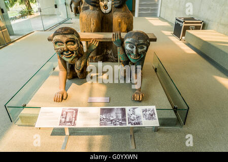 First Nations carvings, MOA, Museum of Anthropology, University of British Columbia, Vancouver, British Columbia, Canada Stock Photo