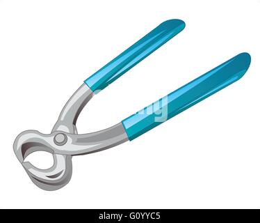 Tools pincers movement on white background is insulated Stock Vector