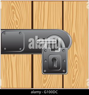 Vector illustration of the outboard lock on door from tree Stock Vector