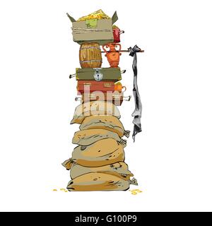 Pirate treasure chests with gold Stock Vector