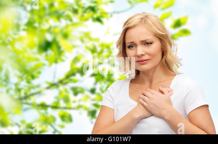 unhappy woman suffering from heartache Stock Photo
