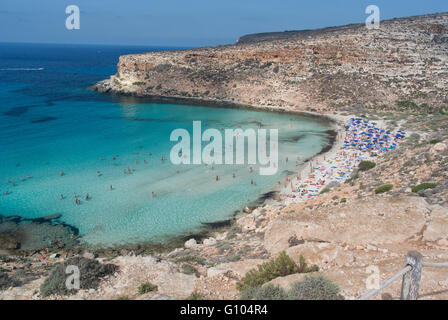 lampedusa island in Italy Stock Photo