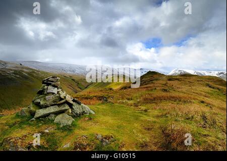 Snow covered fells from the Steel Knotts Stock Photo