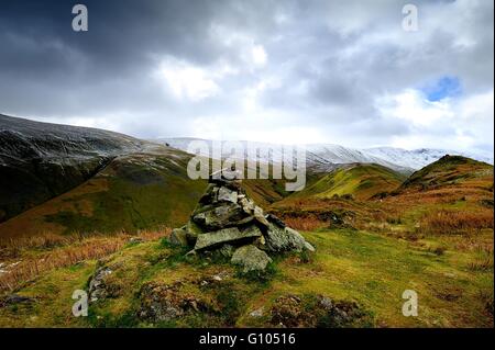 Snow covered fells from the Steel Knotts Stock Photo