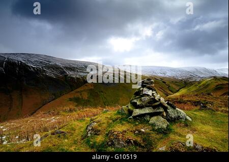 Snow covered fells from the Steel Knotts Stock Photo