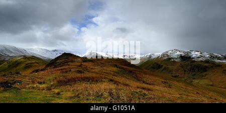 Snow covered fells from the Steel Knotts Stock Photo