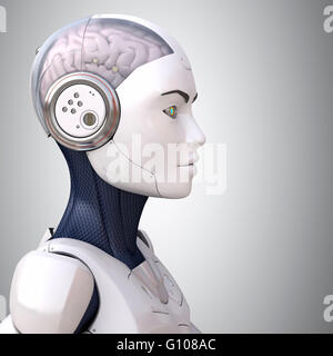 Robot's head in profile Stock Photo