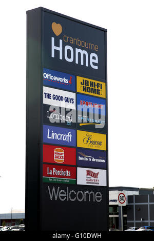 Cranbourne Home Maker Center sign boards Stock Photo