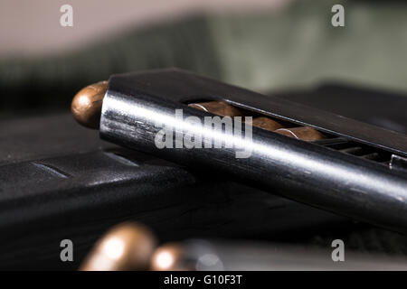 Rifle and pistol bullets Stock Photo