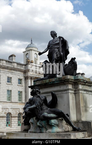 Statue in front of Somerset House in London England Stock Photo