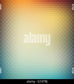 Abstract geometric background with orange, blue and yellow triangles. illustration Summer sunny design. Stock Vector