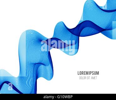 Abstract blue color wave design element.  Blue wave Stock Vector