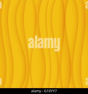 Seamless Wave Pattern. Orange Curved Shapes Background. Regular yellow wave Texture Stock Vector