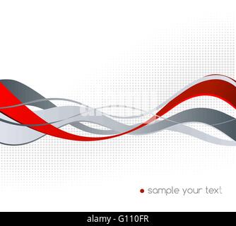 Abstract red and gray color wave design element. Red wave Stock Vector